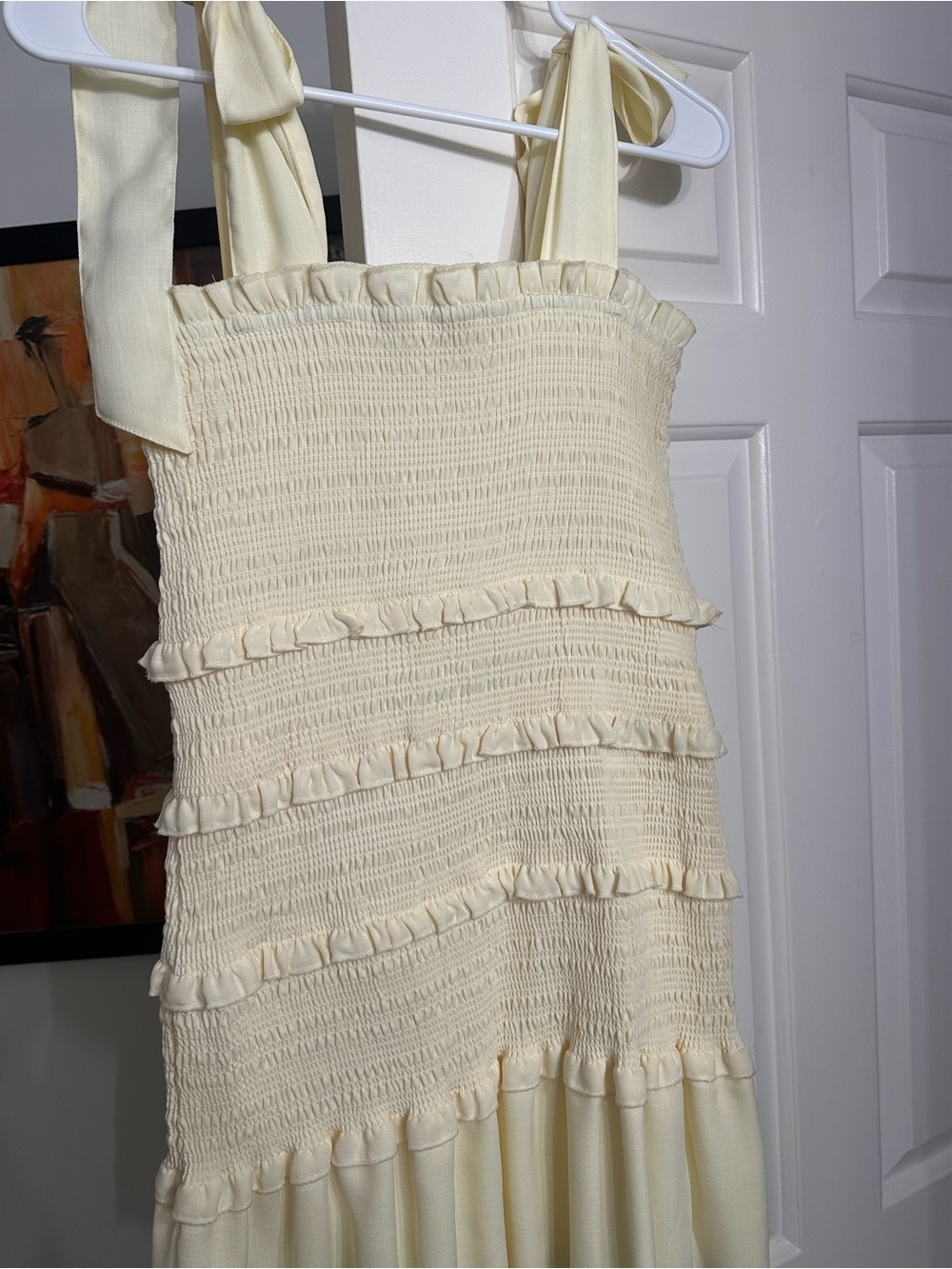 Altar'd State Butter Yellow Smocked Dress